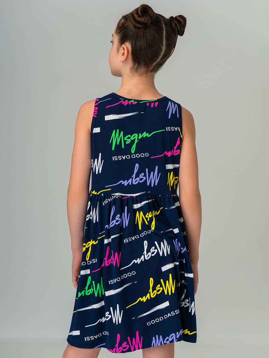 Платье HappyFox HF00199т.синий.с.надписями - фото 4