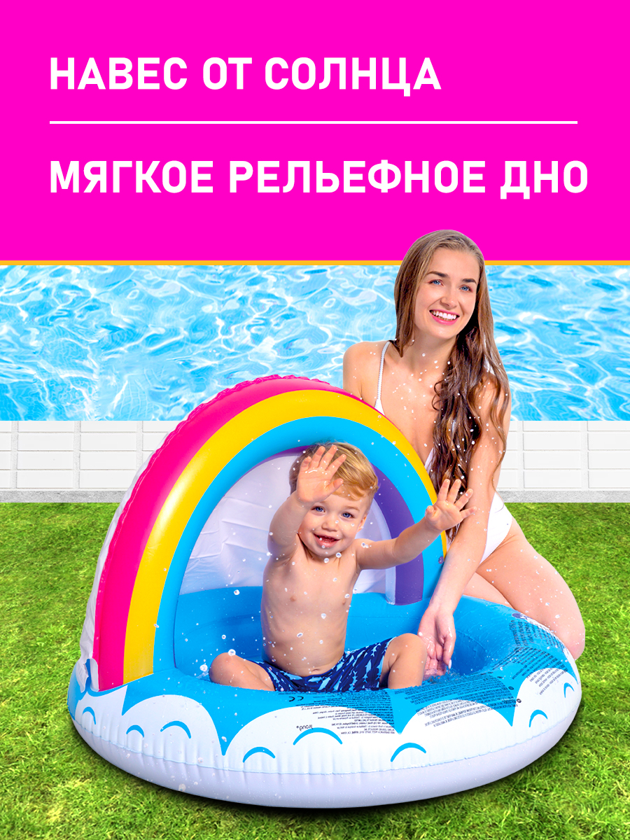 Надувной бассейн с навесом Jilong Небо 95х66см 40 л 1 кольцо - фото 3