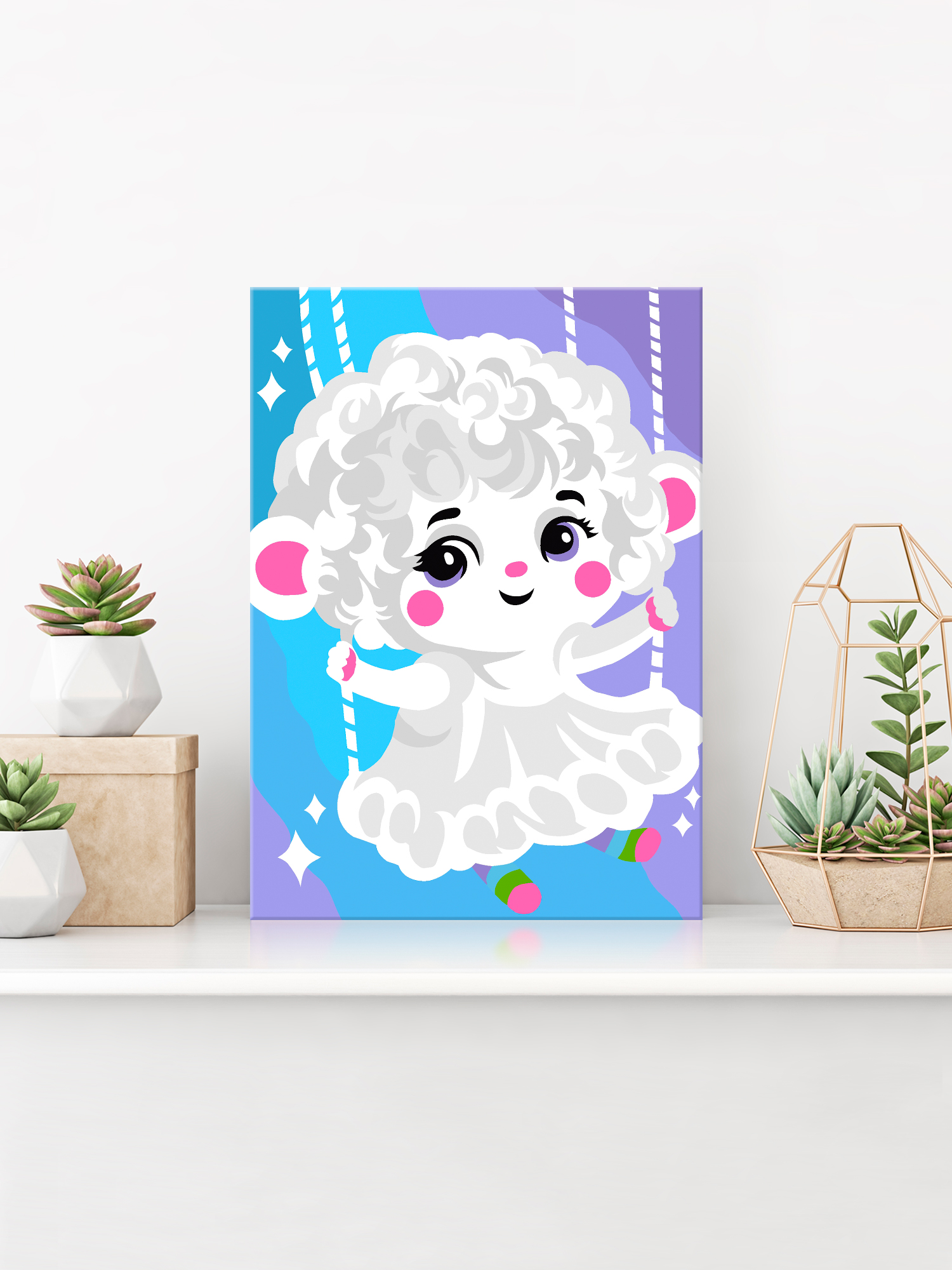 Картина по номерам Hobby Paint Овечка на качелях в ассортименте - фото 3