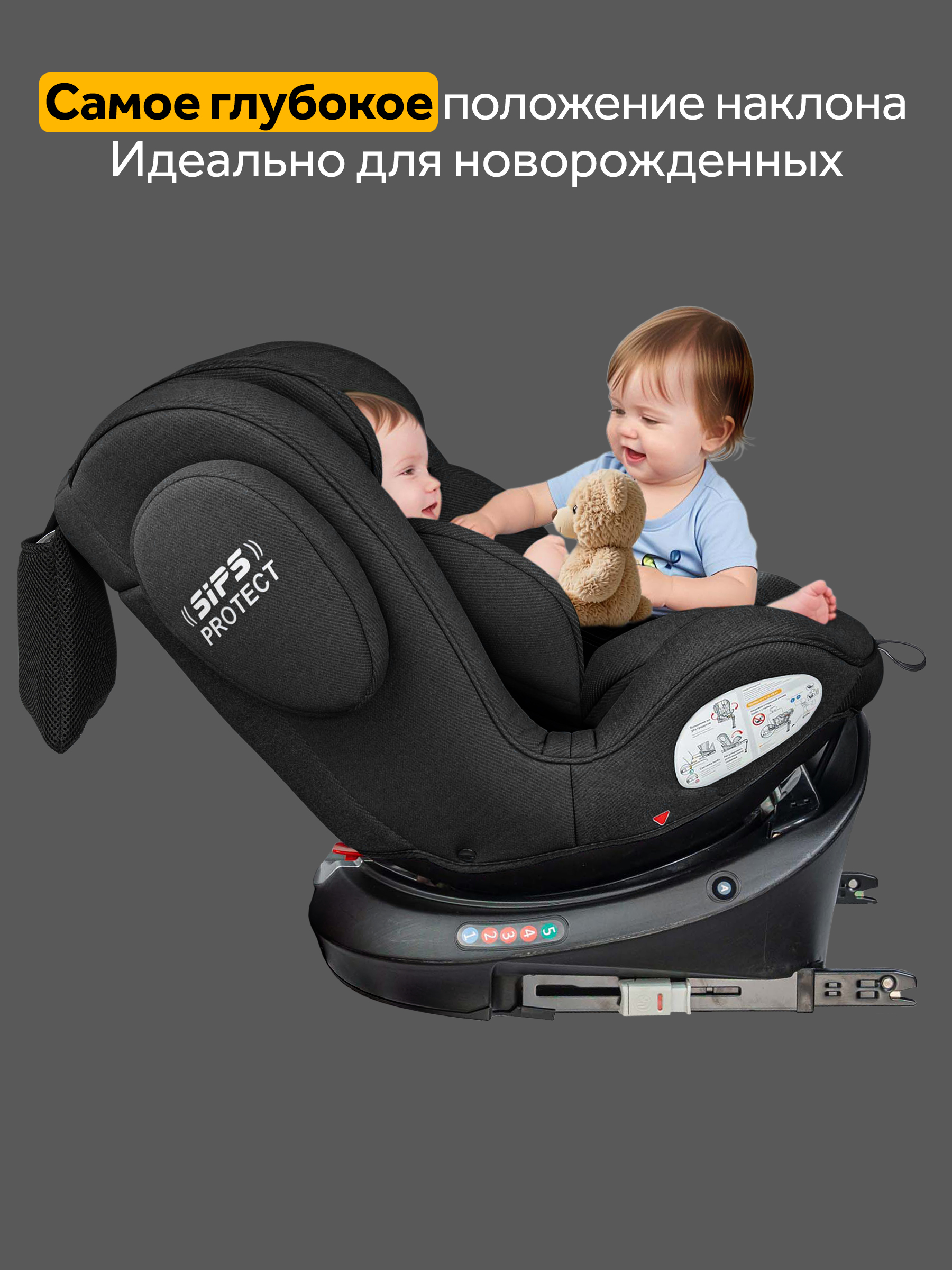 Автокресло Osann Eno 360 Carbon 0-36 кг Isofix 0+/1/2/3 (0-36 кг) черный - фото 5
