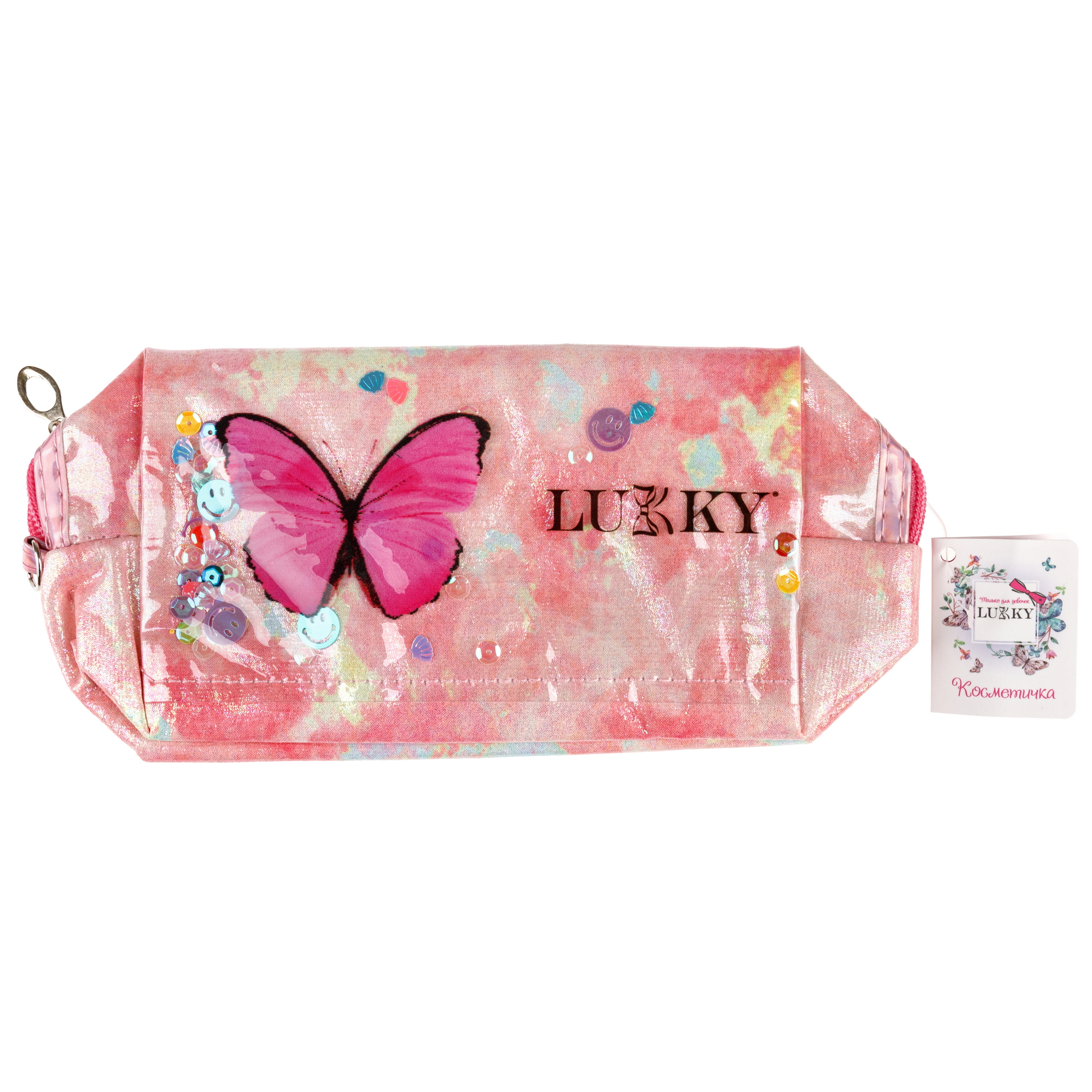 Косметичка LUKKY с подвижными блёстками Butterfly Style 18х 10х 8 см - фото 12