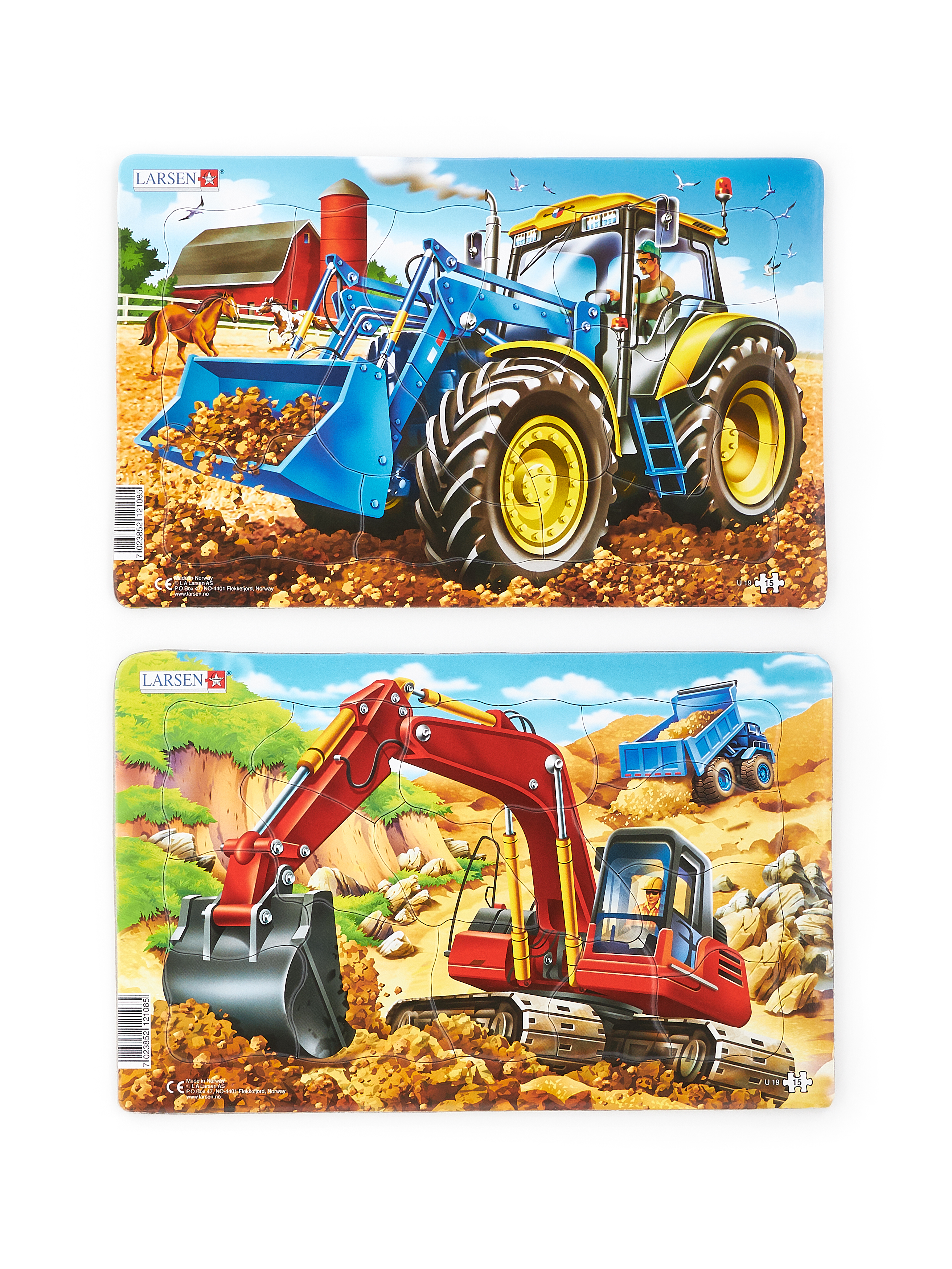 Пазл Larsen Трактор и экскаватор классический - фото 1