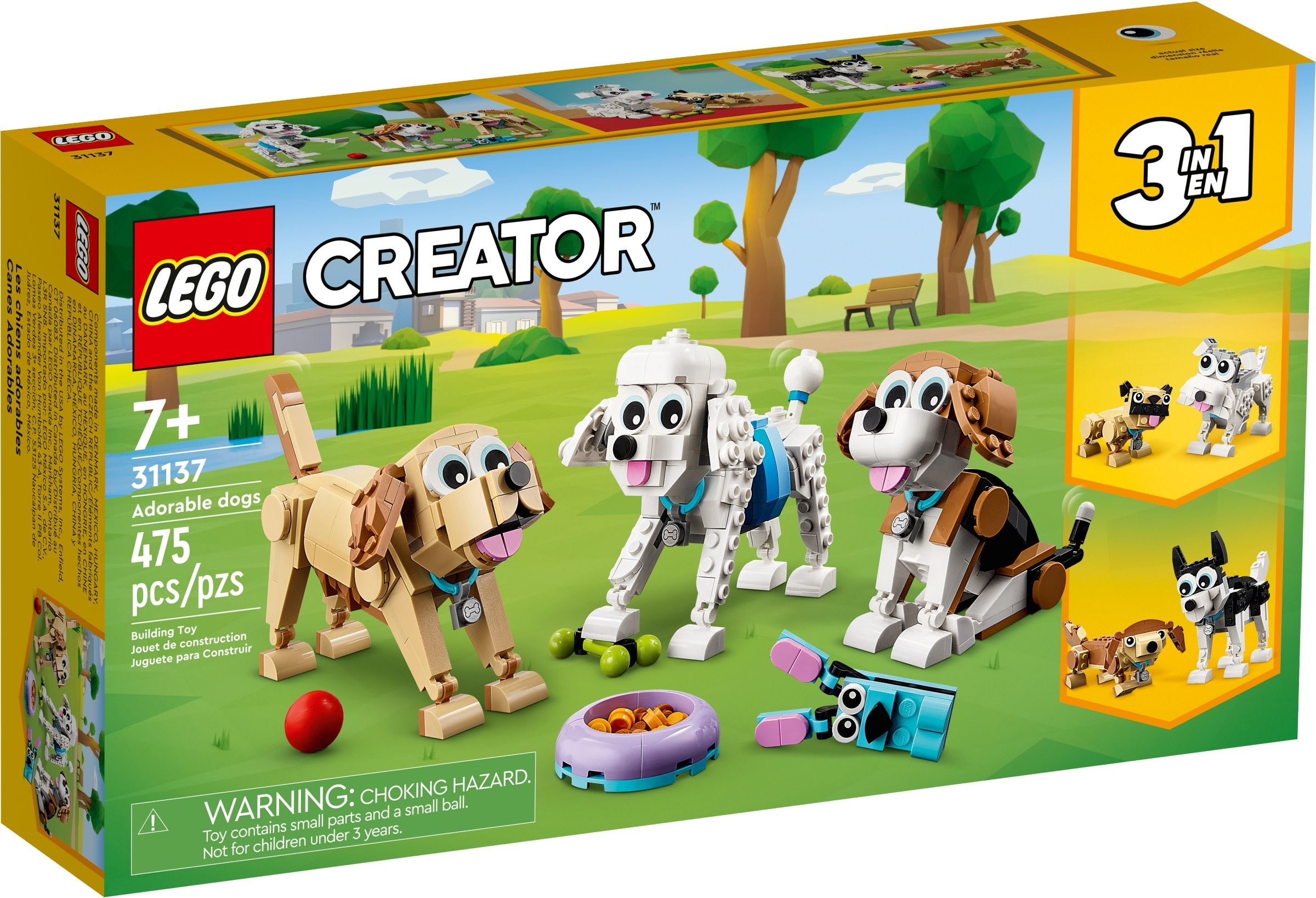 Изображение товара Конструктор LEGO Creator Очаровательные собаки 3 в 1 149 деталей для детей от 7 лет