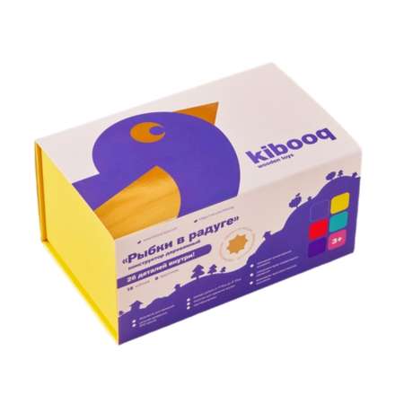Конструктор kibooq Кубики-брусочки Рыбки в радуге деревянный