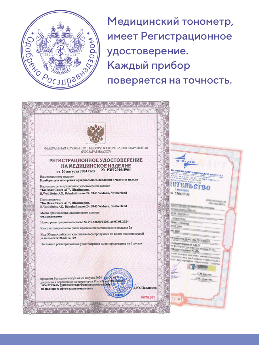 Тонометр B.Well Автоматический PRO-39 на запястье - фото 12