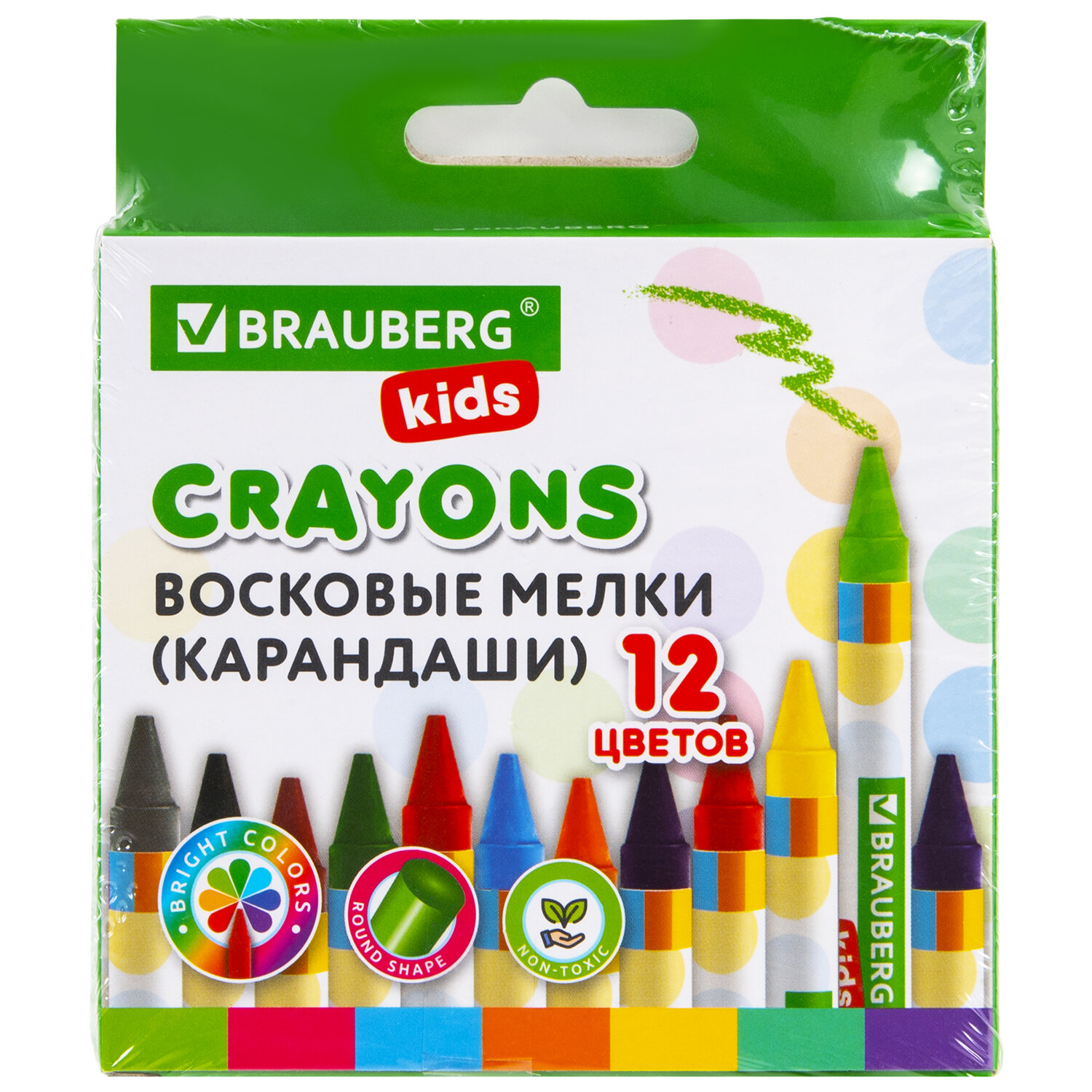 Восковые мелки Brauberg 12 шт. - фото 13