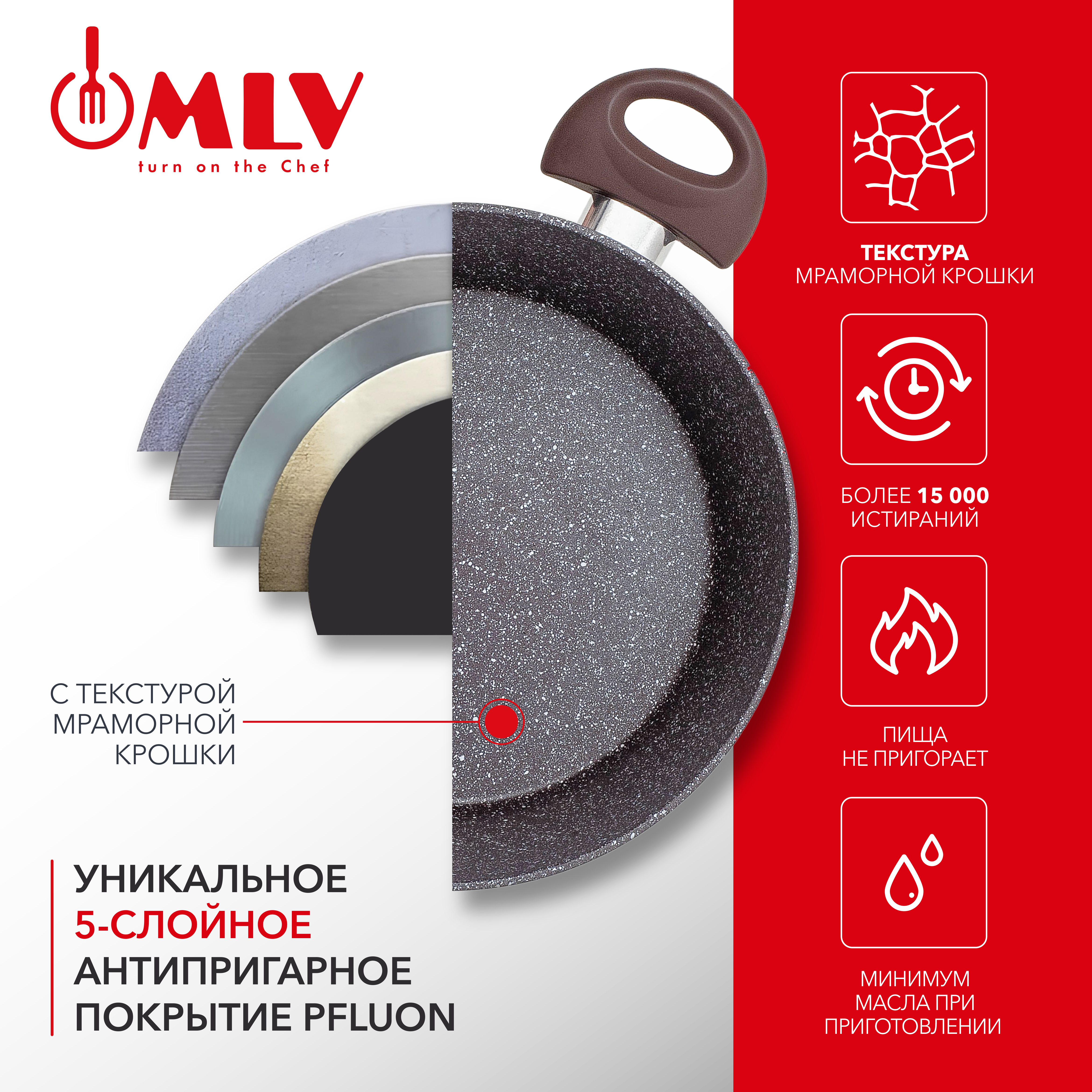 Кастрюля для индукционных плит с крышкой Moulin Villa Chocolate Pie 2,2 литра - фото 7