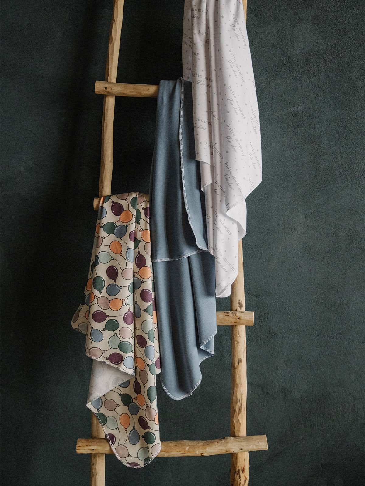 Пелёнка Mjolk Шарики/Blue Shadow/Hello Mommy трикотаж 80х80 см 3 шт. - фото 2