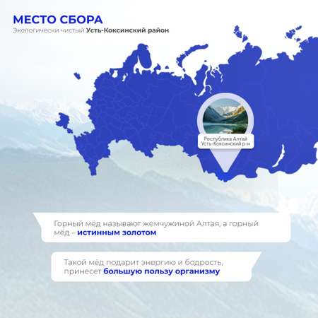 Мед Предгорья Белухи горный натуральный разнотравье 300 г