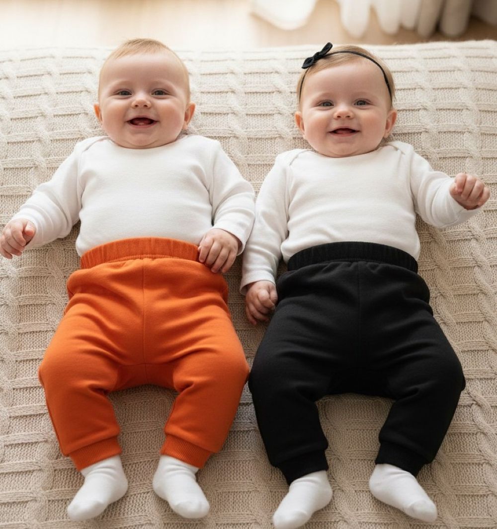 Брюки 2 шт Deiko Baby D1105 оранж/чёрный - фото 1