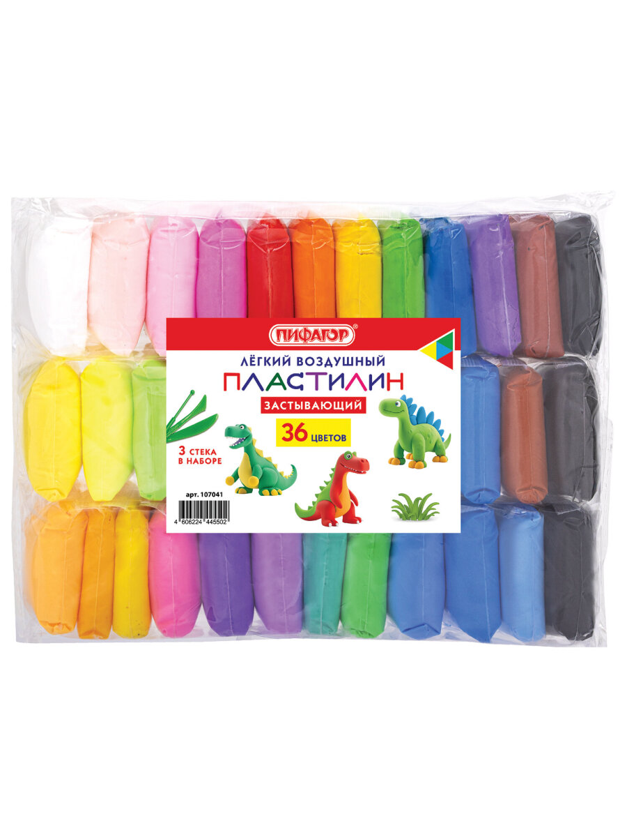 Пластилин Пифагор воздушный 36 цв. - фото 10