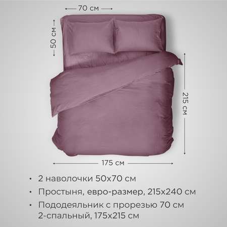 Комплект постельного белья SONNO Райские птицы 2-спальный цвет Винный