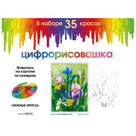 Картина по номерам Белоснежка Нежные ирисы