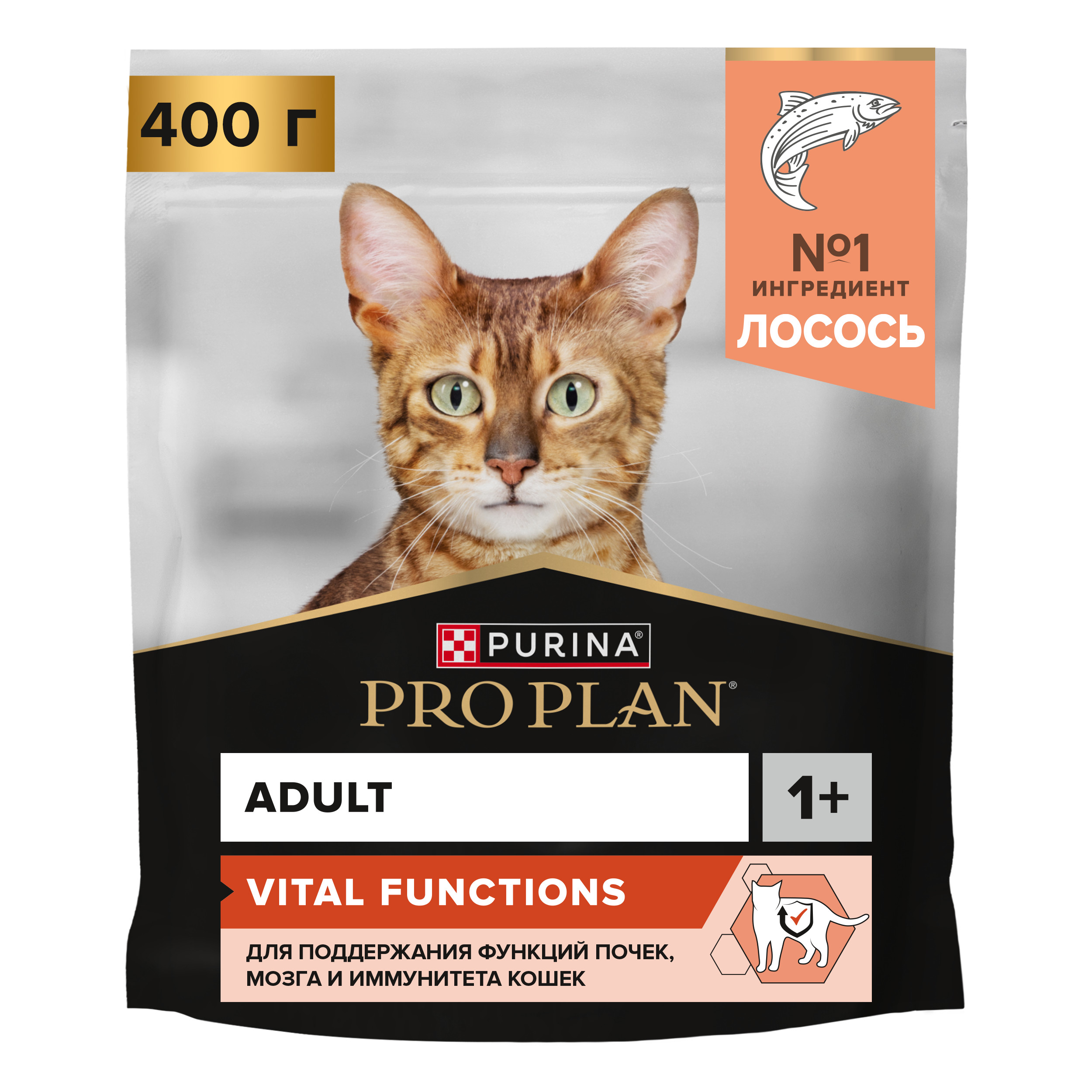 Корм сухой для кошек PRO PLAN Optirenal 400г лосось - фото 1
