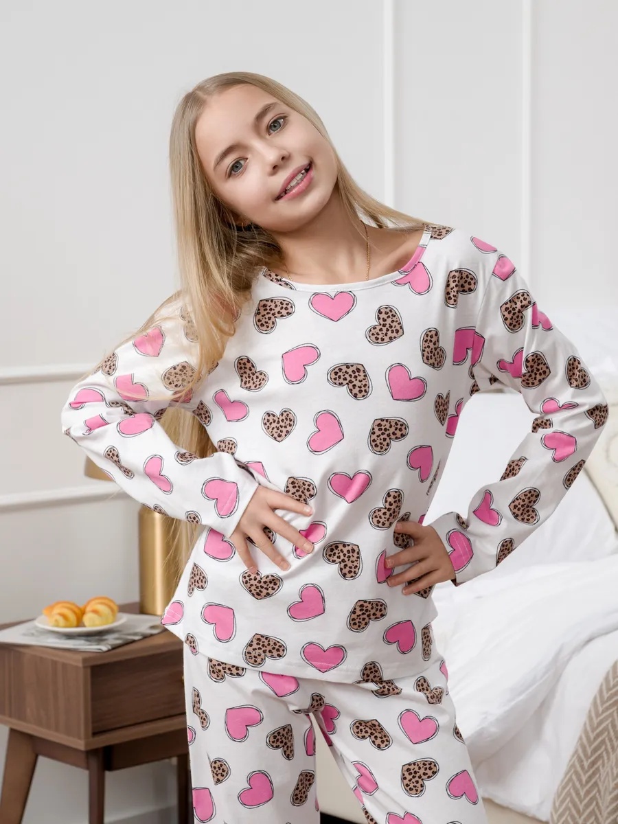 Пижама NATIVIA ПДТ/сердечкилеопардрозовые - фото 5