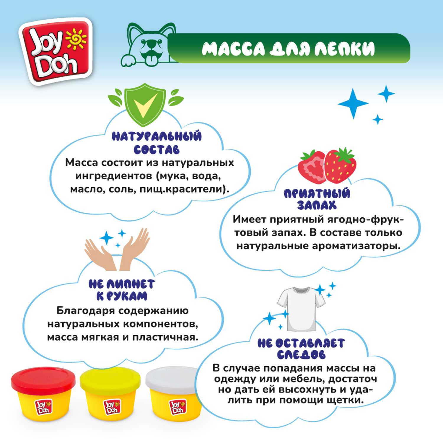Масса для лепки Joy-Doh Любимые питомцы 3 цв. - фото 8