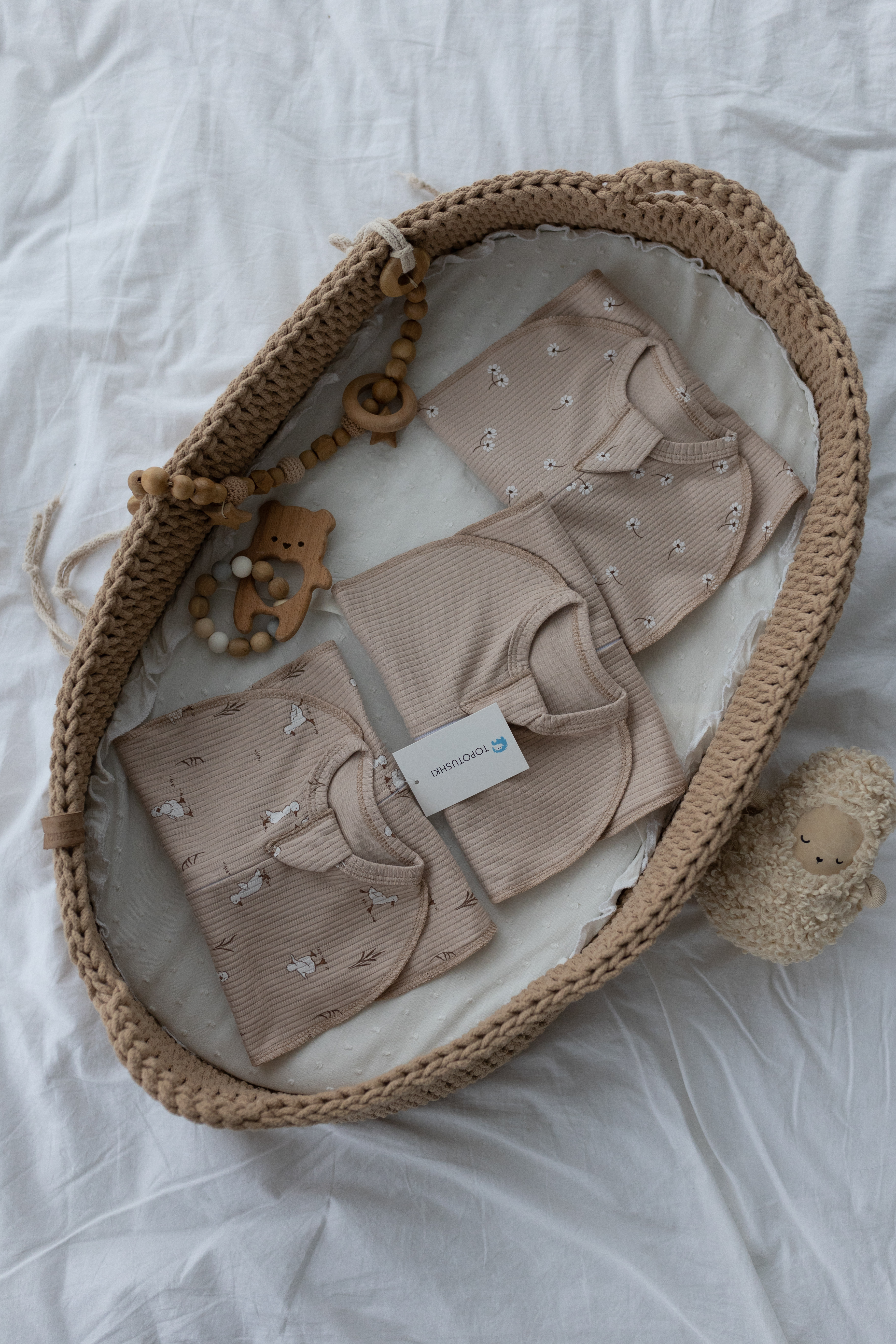 Конверт пеленальный (кокон) TOPOTUSHKI бежевый - фото 1