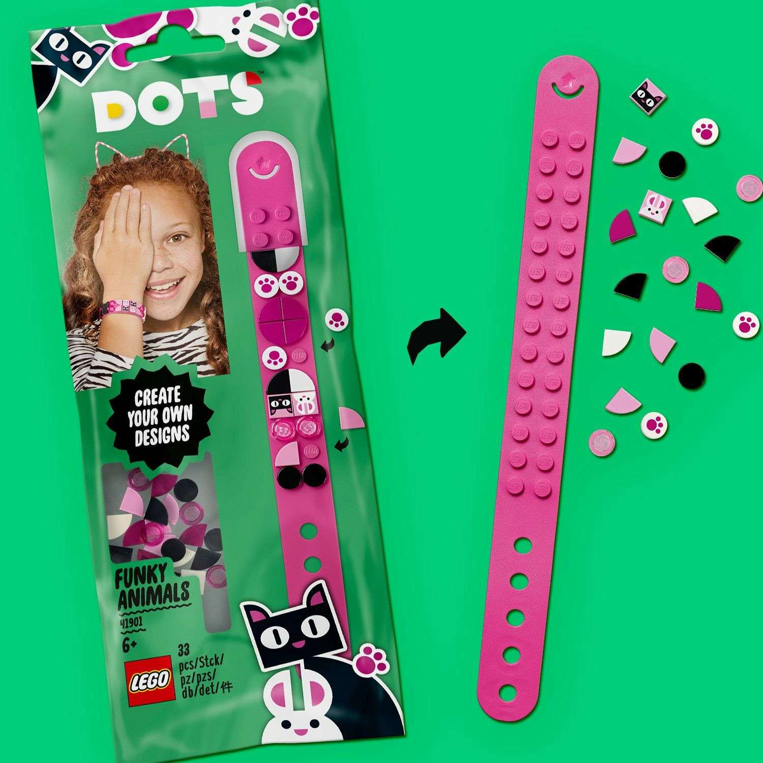 Конструктор LEGO DOTS Браслет Забавные животные блочный - фото 10