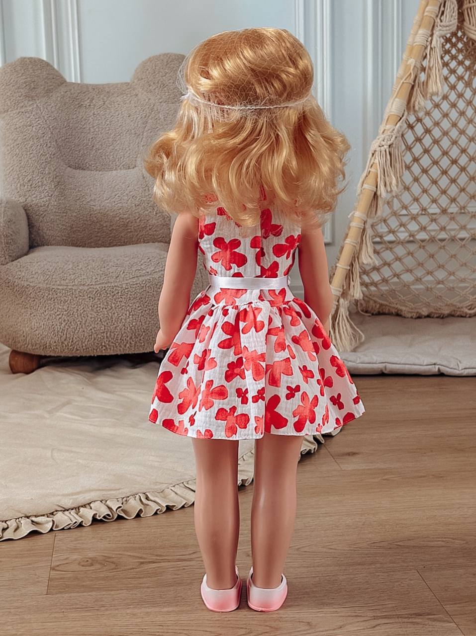 Кукла большая (ростовая) СТРАНА КУКОЛ говорящая в платье высота 60 см 24-18.3 - фото 14