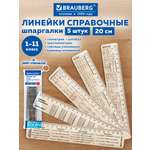 Линейка Brauberg пластик 5 шт.