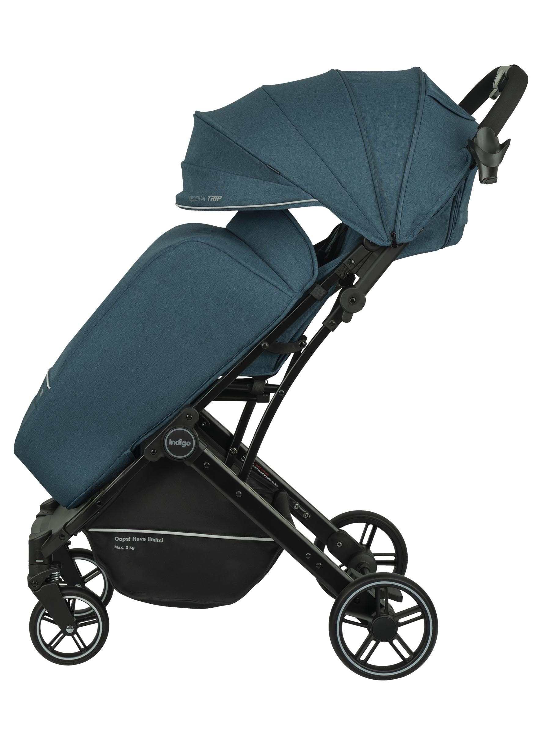 Коляска прогулочная Indigo Trip для путешествий синий - фото 15