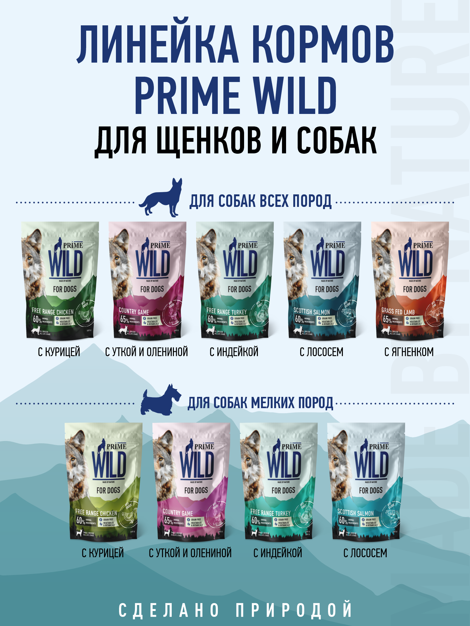 Корм для собак и щенков средних/крупных Prime WILD беззерновой на лососе 500г - фото 17