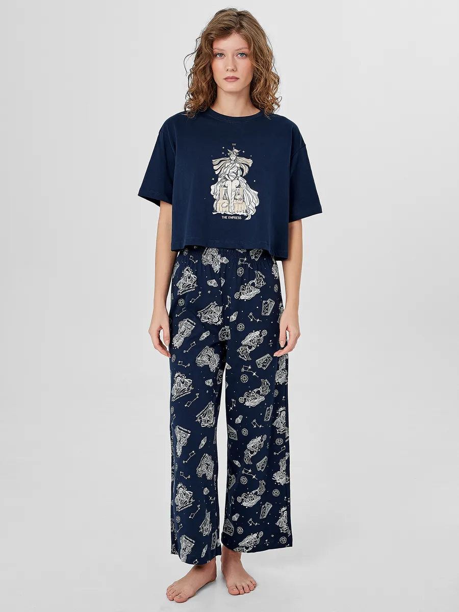 Пижама Mark Formelle (Марк Формэль) 592444/т.синий +таро на синем - фото 1