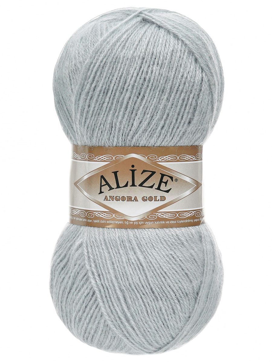 Пряжа Alize мягкая теплая для шарфов кардиганов Angora Gold 100г 550м 5 шт 21 светло-серый - фото 4