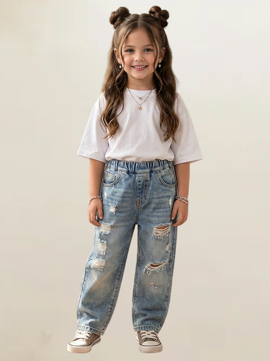 Джинсы Artcher kids Jeans0017Голубые_рваные - фото 1