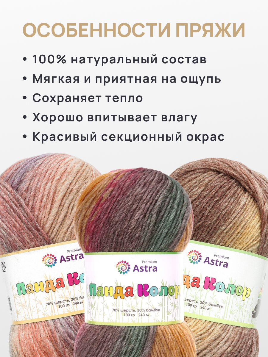 Пряжа для вязания Astra Premium 100г 240м 3 - фото 3