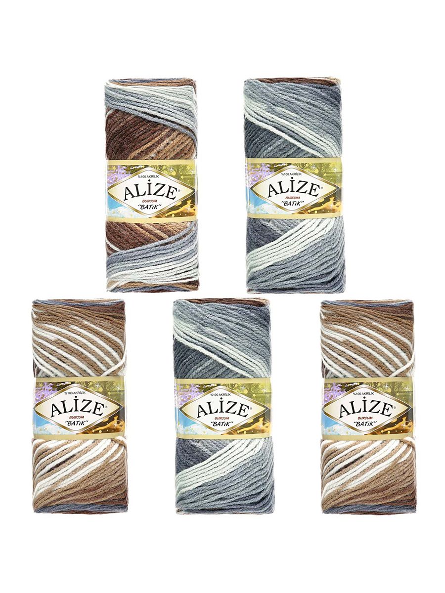 Пряжа Alize для вязания Burcum Batik 100 гр 210 м 5 мотков 5742 секционный - фото 6