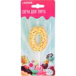 Свеча-цифра для торта deVENTE Donut 0, размер свечки 5,9x4,4x1 см, с 3D декором