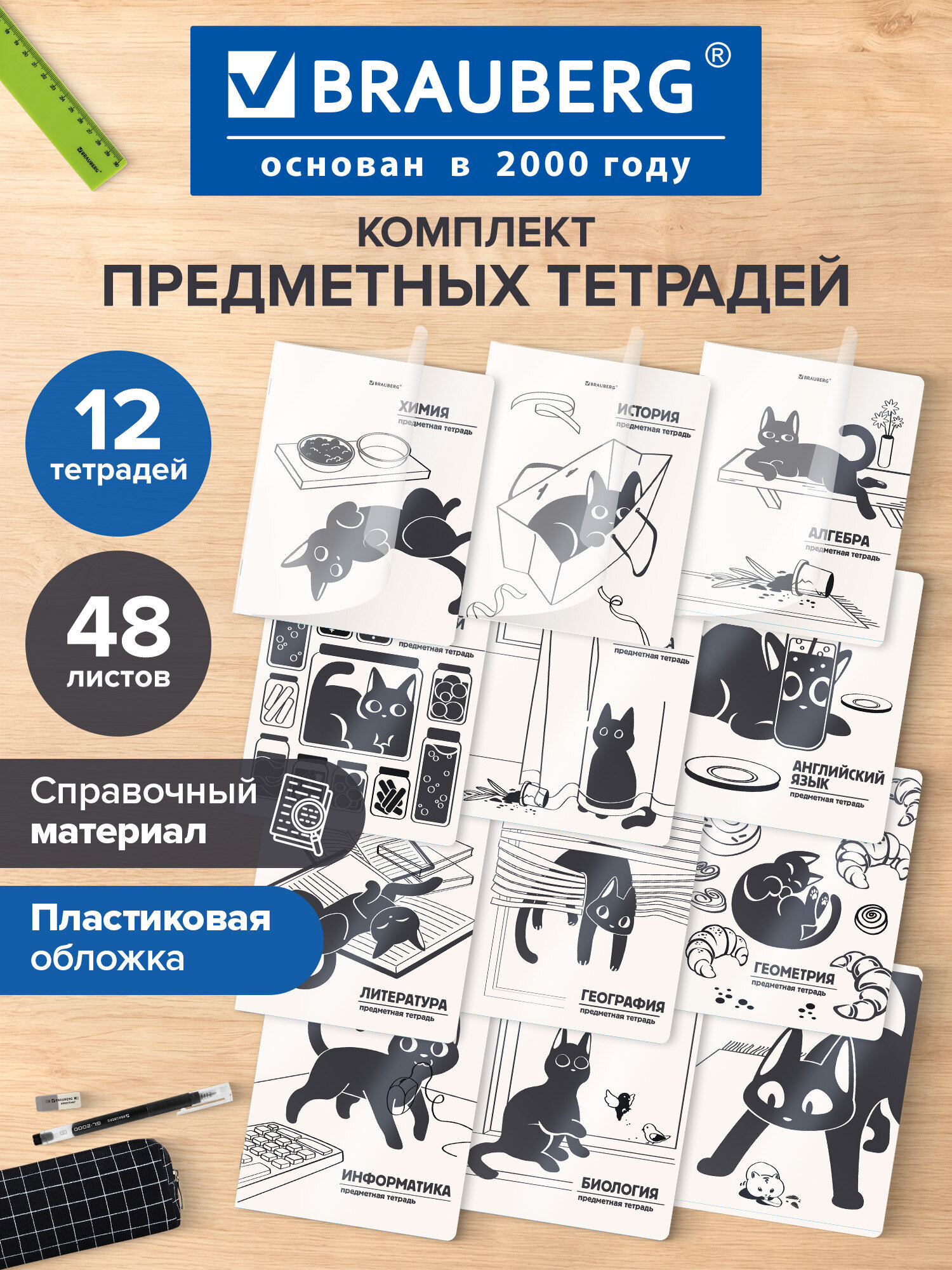 Тетрадь Brauberg 48 лист. 12 шт. - фото 1
