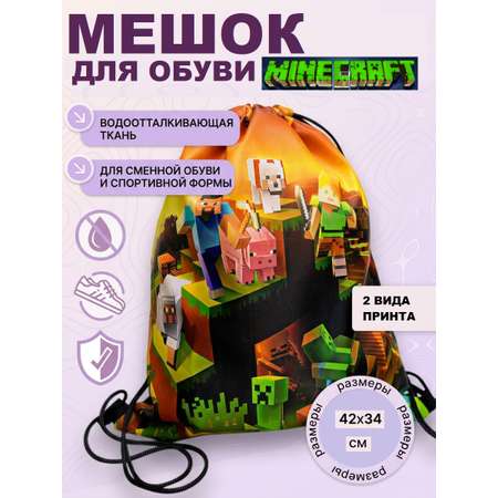 Мешок для обуви ТОТОША Minecraft школьный 34х42 см