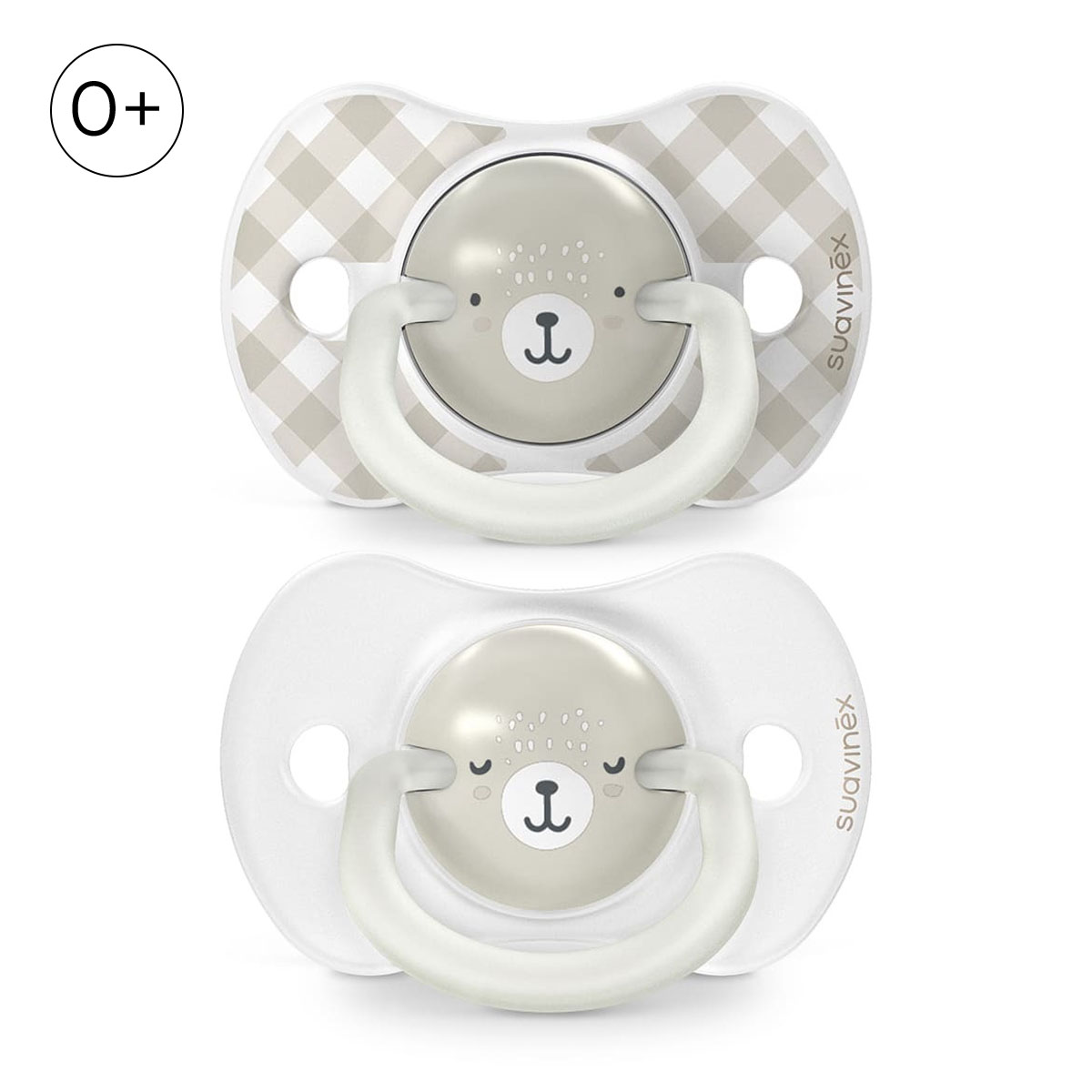 Изображение товара Пустышка Suavinex силикон ортодонтическая от 0 мес. светящаяся в темноте