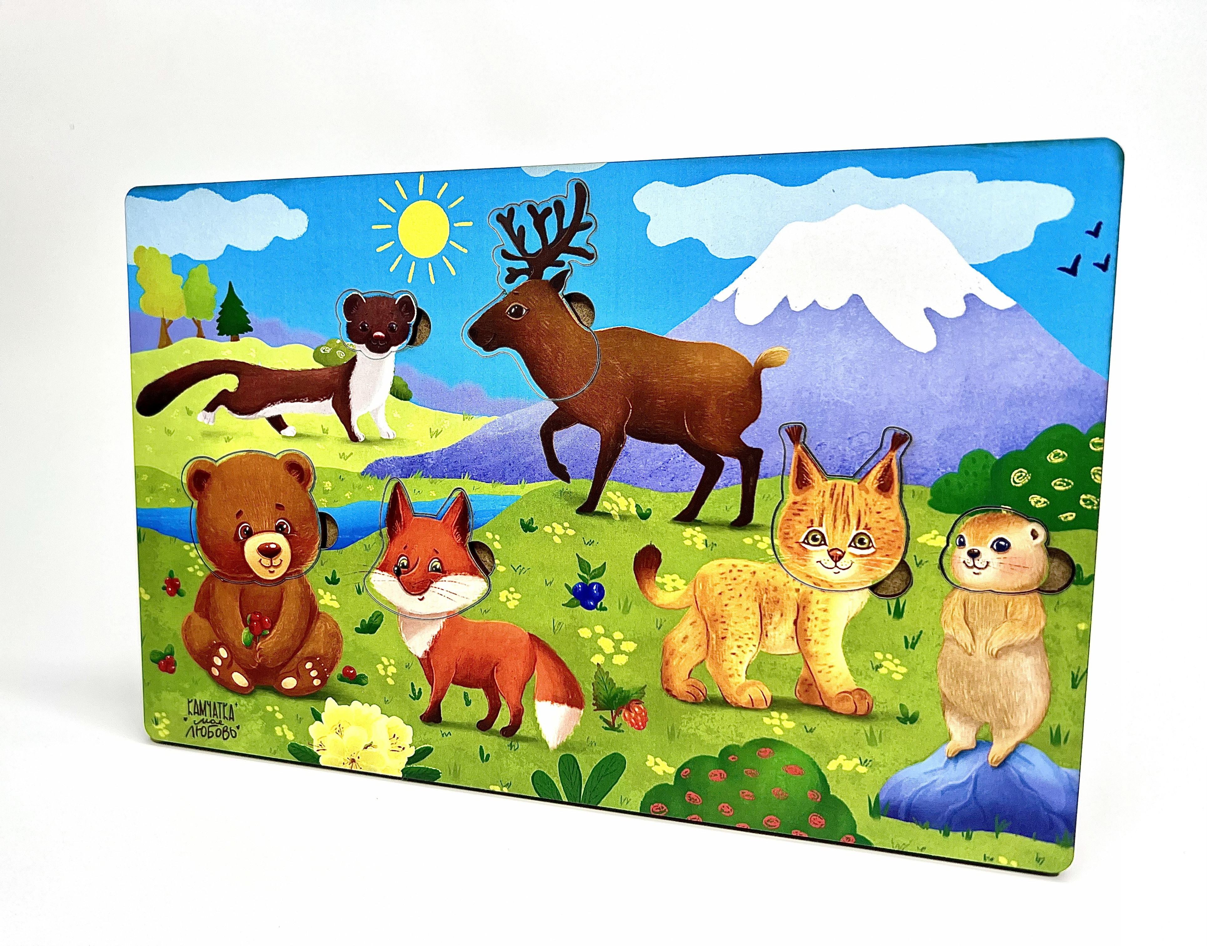 Пазл Создавая себя Зверятки Камчатки деревянный - фото 1