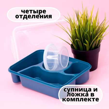 Ланчбокс для обеда iLikeGift Section blue
