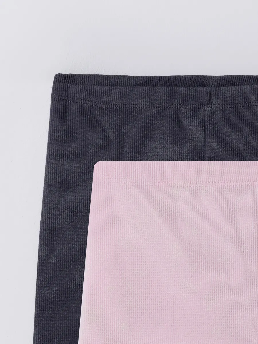 Велосипедки 2 шт Mark Formelle (Марк Формэль) 137753-2/графитовый acid wash +розовый acid wash - фото 6