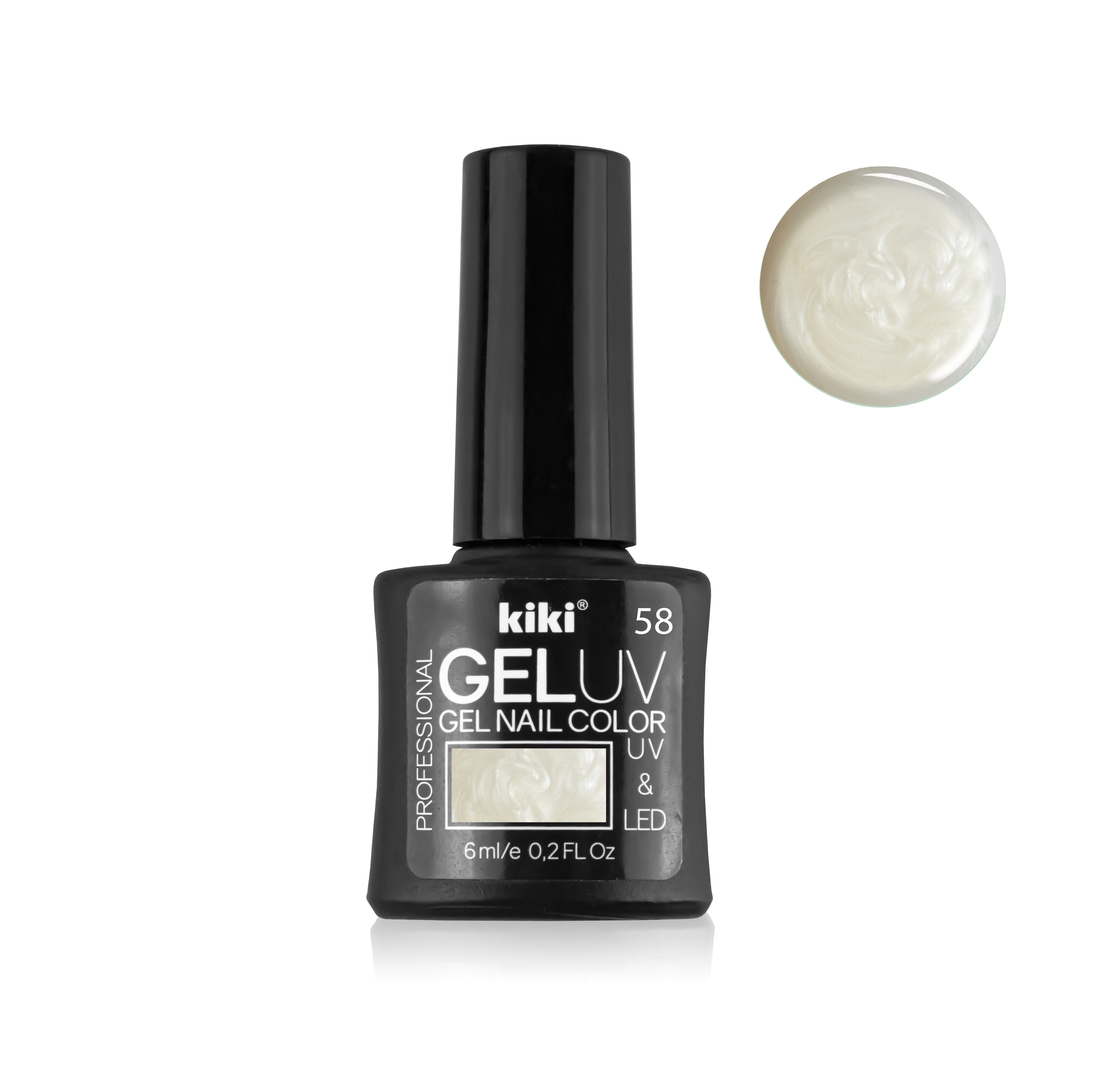 Гель-лак для ногтей KIKI GEL UV LED 58 белый жемчуг - фото 1