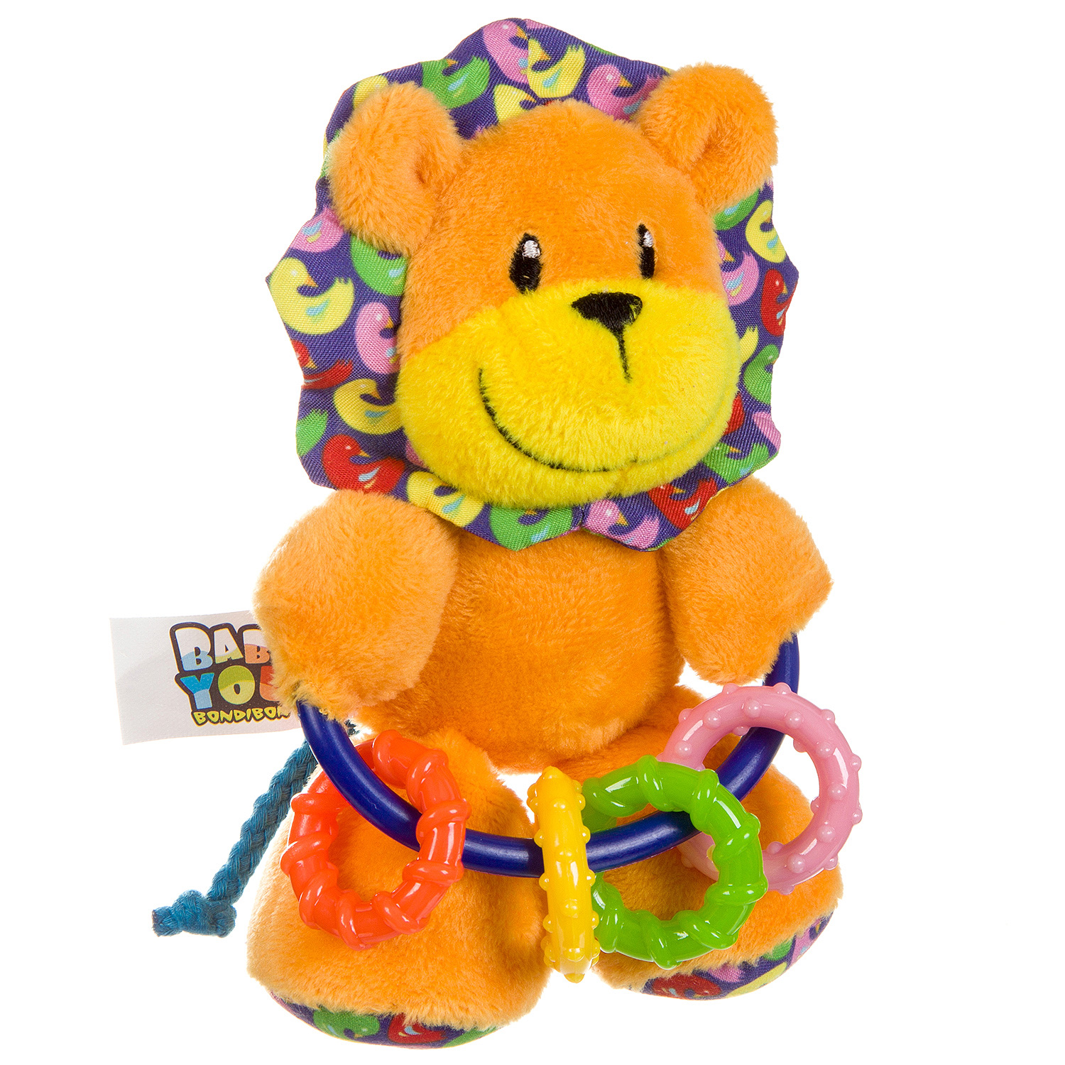 Игрушка Bondibon погремушка мягкая Лев с прорезывателем - фото 1