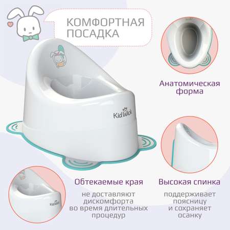 Горшок детский KidWick Улитка белый-бирюзовый