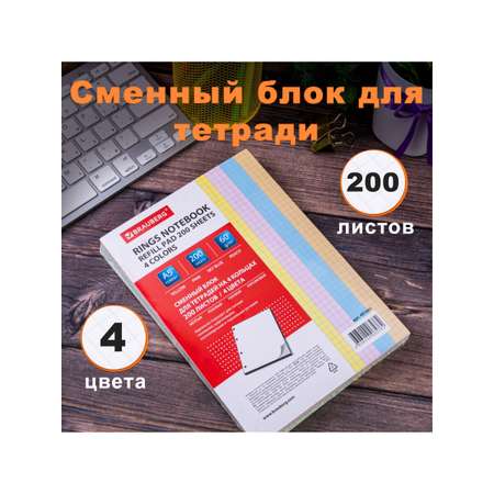Тетрадь со сменным блоком Brauberg клетка