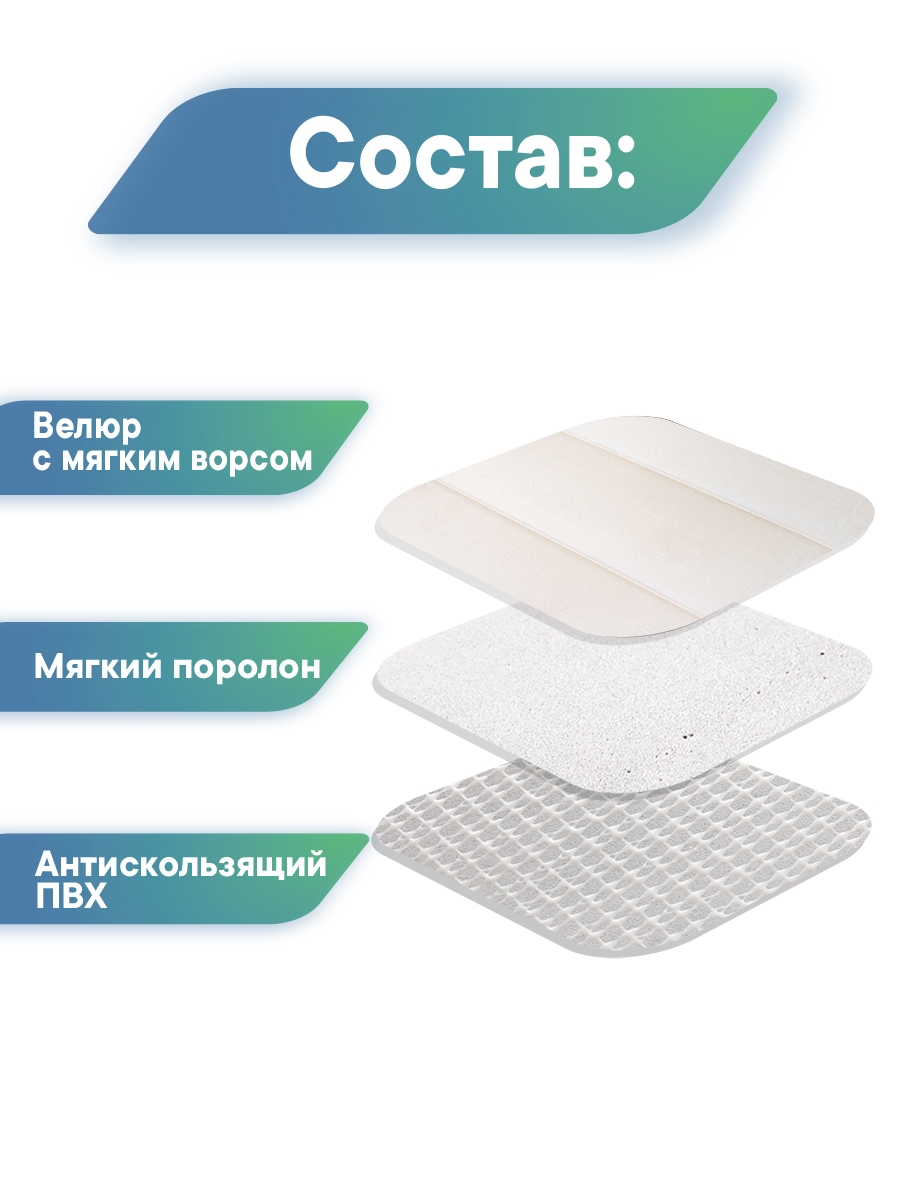 Коврик для ванной VILINA Велюр 40 x 60 см 1 шт. - фото 7