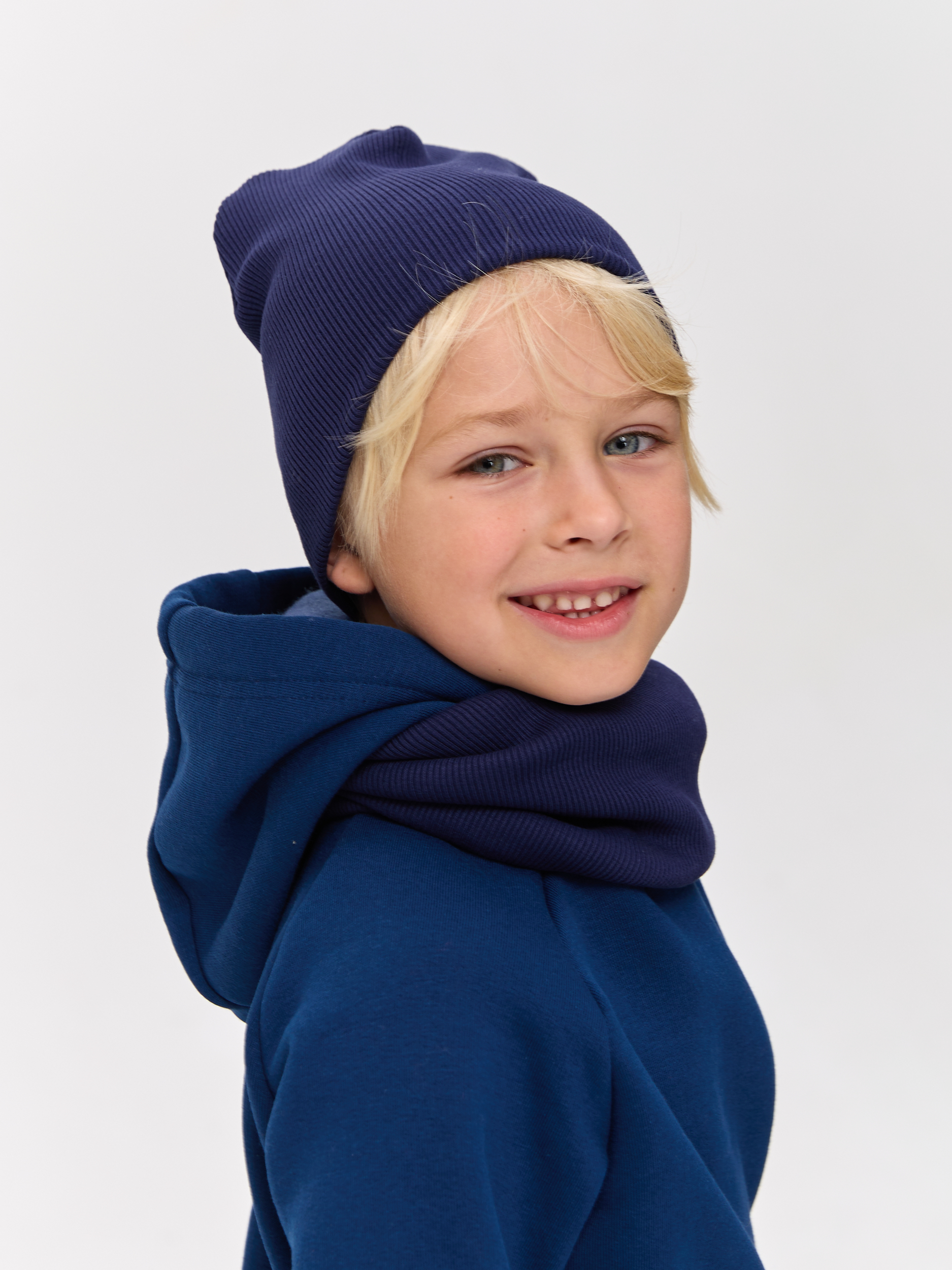 Шапка и снуд Лапушка 0258 тёмно-синий - фото 5