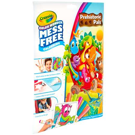 Раскраска CRAYOLA с фломастерами 5 цветов Color Wonder Динозавры