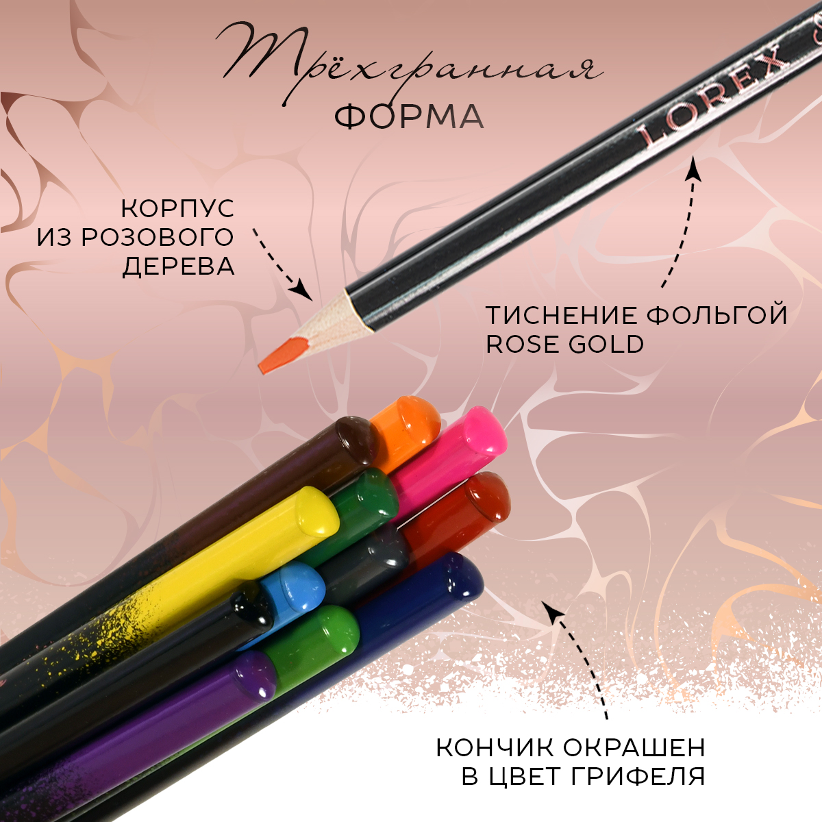 Карандаши цветные Lorex Stationery 12 шт. - фото 6