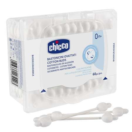 Ватные палочки Chicco С ограничителем 1 упак. 60 шт.