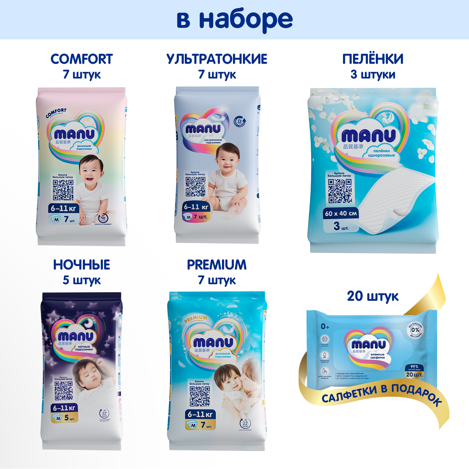 Подгузники MANU Микс M (6-11 кг) 26 шт. - фото 5