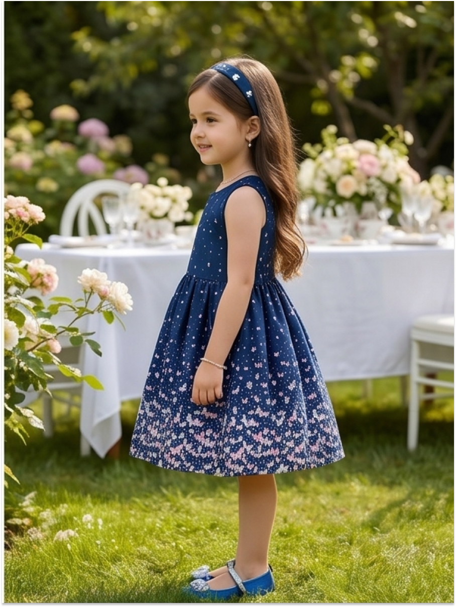 Платье Artcher kids Платье011Бабочки_синее - фото 4