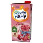 Морс ФрутоНяня из клюквы и малины 0,5 л от 3 лет